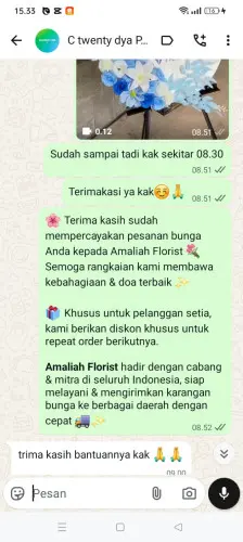 Testimonial Standing Flower kuta